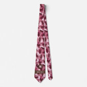 Cravate Chats Camouflage rose (Devant)