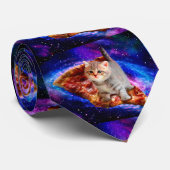 Cravate Chats dans la pizza spatiale (Roulé)