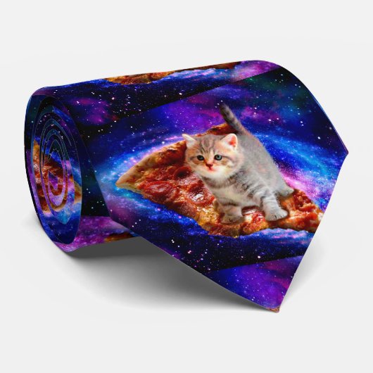 Cravate Chats dans la pizza spatiale (Roulé)