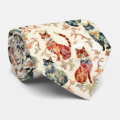 Cravate Chats dans un Motif d'aquarelle chinois (Roulé)