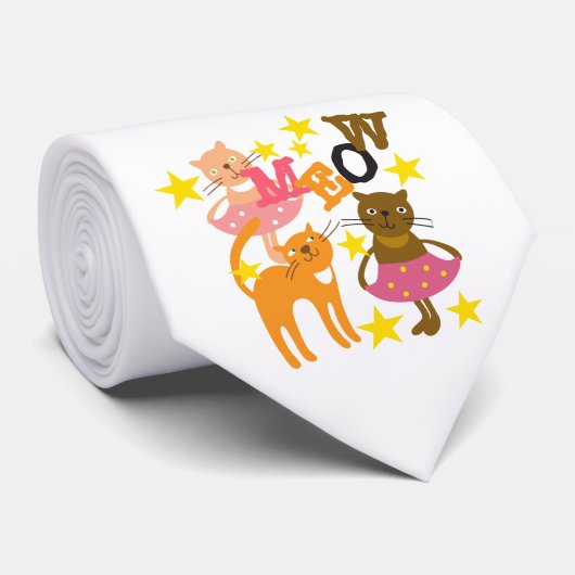 Cravate Chats dansants (Roulé)