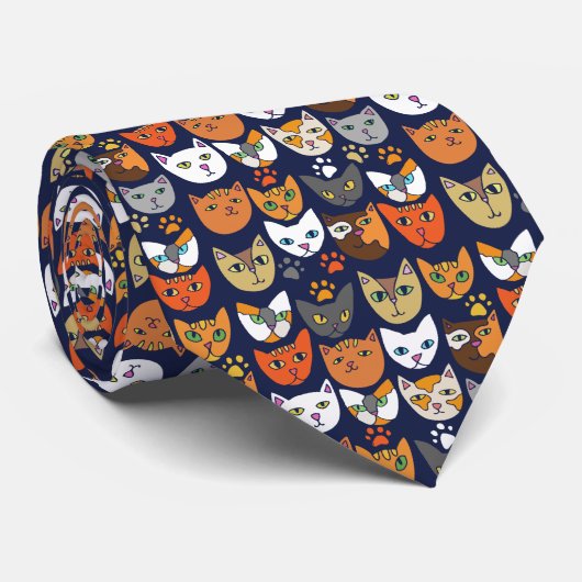 Cravate Chats de Kitty partout Chat Motif (Roulé)
