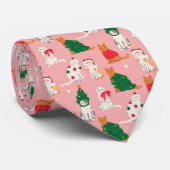 Cravate Chats de Noël en Motif d'attraction (Roulé)