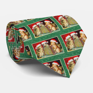 Cravate Chats de Noël vintage