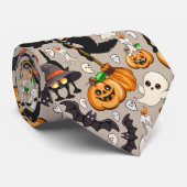 Cravate Chats d'Halloween Fête Drôle (Roulé)