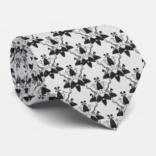 Cravate Chats et motif de regard de damassé de cataire