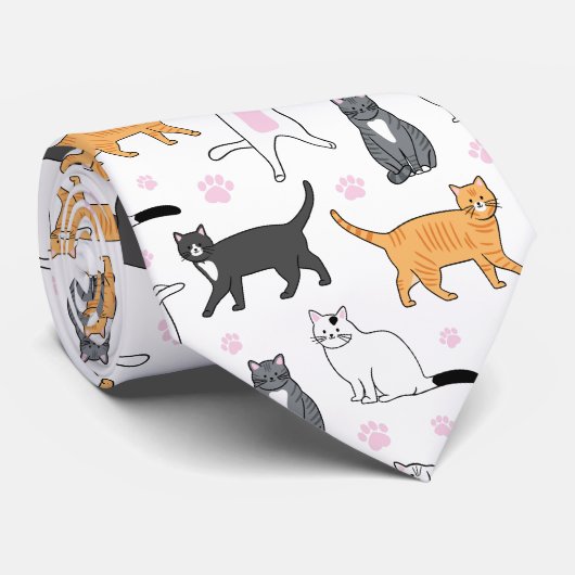 Cravate Chats mignons (Roulé)