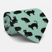 Cravate Chats noirs Motif sans couture (Roulé)