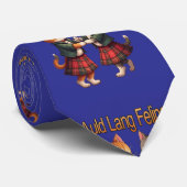Cravate Chats orange félins dansant à la ceilidh d'Auld La (Roulé)