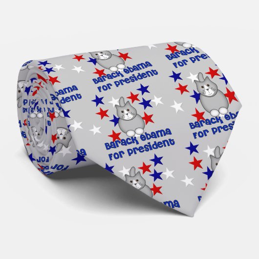 Cravate Chats pour Obama (Roulé)