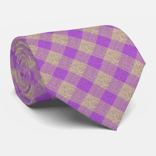 Cravate Chauds de violet et d'or (Roulé)