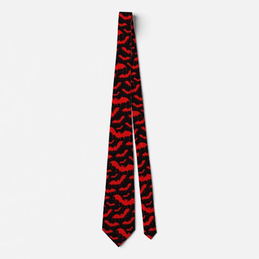 Cravate Chauffage gothique rouge chauve chauves-souris san (Devant)