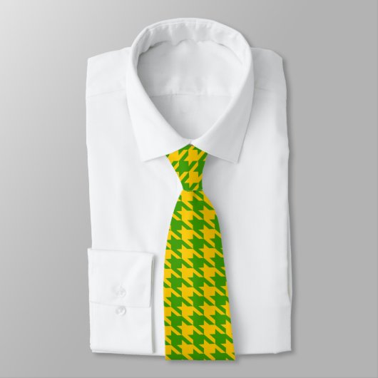 Cravate Chaussettes motifs Vert Et Jaune Houndstooth (Attaché)