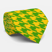 Cravate Chaussettes motifs Vert Et Jaune Houndstooth (Roulé)