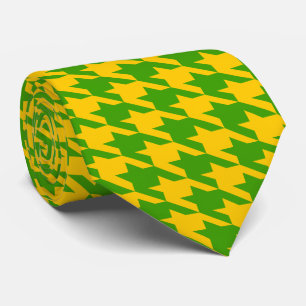 Cravate Chaussettes motifs Vert Et Jaune Houndstooth