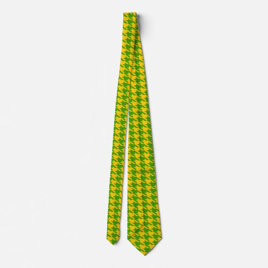 Cravate Chaussettes motifs Vert Et Jaune Houndstooth (Dos)
