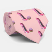 Cravate Chaussure et petit gâteau stylets roses (Roulé)