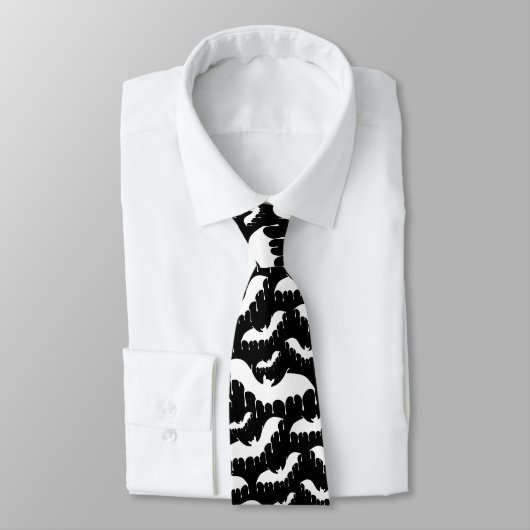 Cravate Chauve-souris blanche gothique Motif Halloween (Attaché)