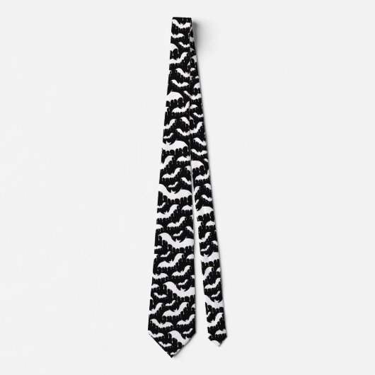 Cravate Chauve-souris blanche gothique Motif Halloween (Devant)