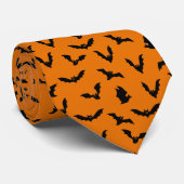 Cravate Chauve-souris Halloween Orange (Roulé)