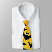 Cravate Chauve-souris jaune orange Halloween motif (Attaché)