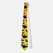 Cravate Chauve-souris jaune orange Halloween motif (Devant)