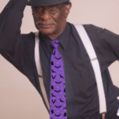 Cravate Chauves-souris volantes Halloween violet