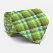 Cravate Chaux folle de plaid de contrôle à simple face (Roulé)