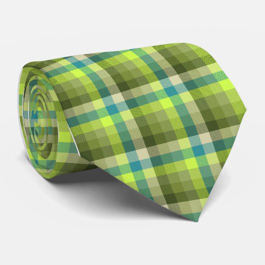 Cravate Chaux folle de plaid de contrôle à simple face (Roulé)