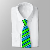Cravate Chaux Vert, Bleu, Bleu, Bleu, Bleu, Bleu Diagonal  (Attaché)