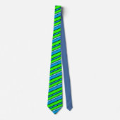Cravate Chaux Vert, Bleu, Bleu, Bleu, Bleu, Bleu Diagonal  (Devant)