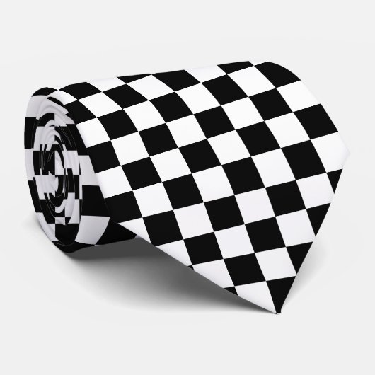 Cravate Checker Chessboard Flag Design Tie (Roulé)