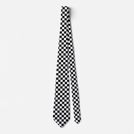 Cravate Checkerboard pattern black and white (Devant)