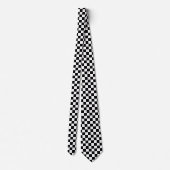 Cravate Checkerboard pattern black and white (Dos)