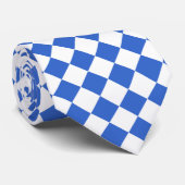 Cravate Checkered bleue et blanche (Roulé)