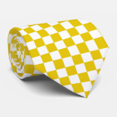 Cravate Checkered Gold and White (Roulé)