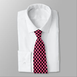 Cravate Checkered Hot Pink and Black