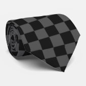 Cravate Checkered noir et gris (Roulé)