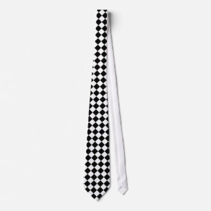 Cravate Checkered noire et blanche