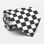 Cravate Checkered noire et blanche de motif (Roulé)