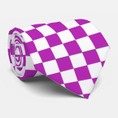 cravate checkered pourpre et blanche (Roulé)