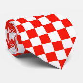 Cravate Checkered rouge et blanc de motif (Roulé)