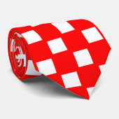Cravate Checkered rouge et blanche (Roulé)