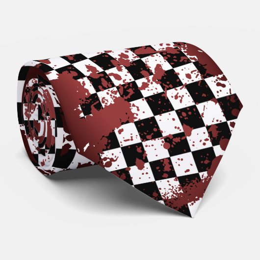 Cravate checkered splatz (Roulé)