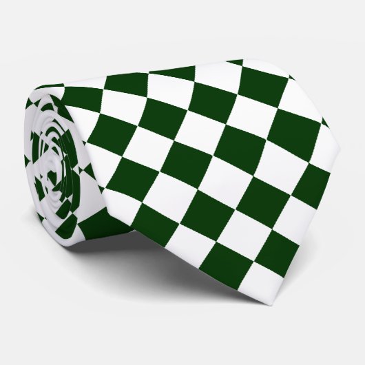 Cravate Checkered verte et blanche (Roulé)