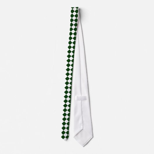 Cravate Checkered verte et blanche (Dos)
