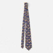 Cravate Cheeseburgers motif Foodie Bleu (Dos)