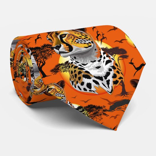 Cravate Cheetah African Feline Wild Animal (Roulé)