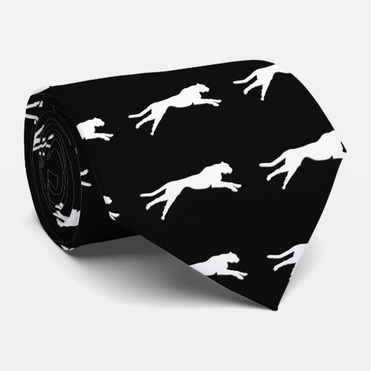 Cravate Cheetah d'art graphique blanc (Roulé)