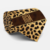 Cravate Cheetah et Zebra Wild Man Monogrammed (Roulé)